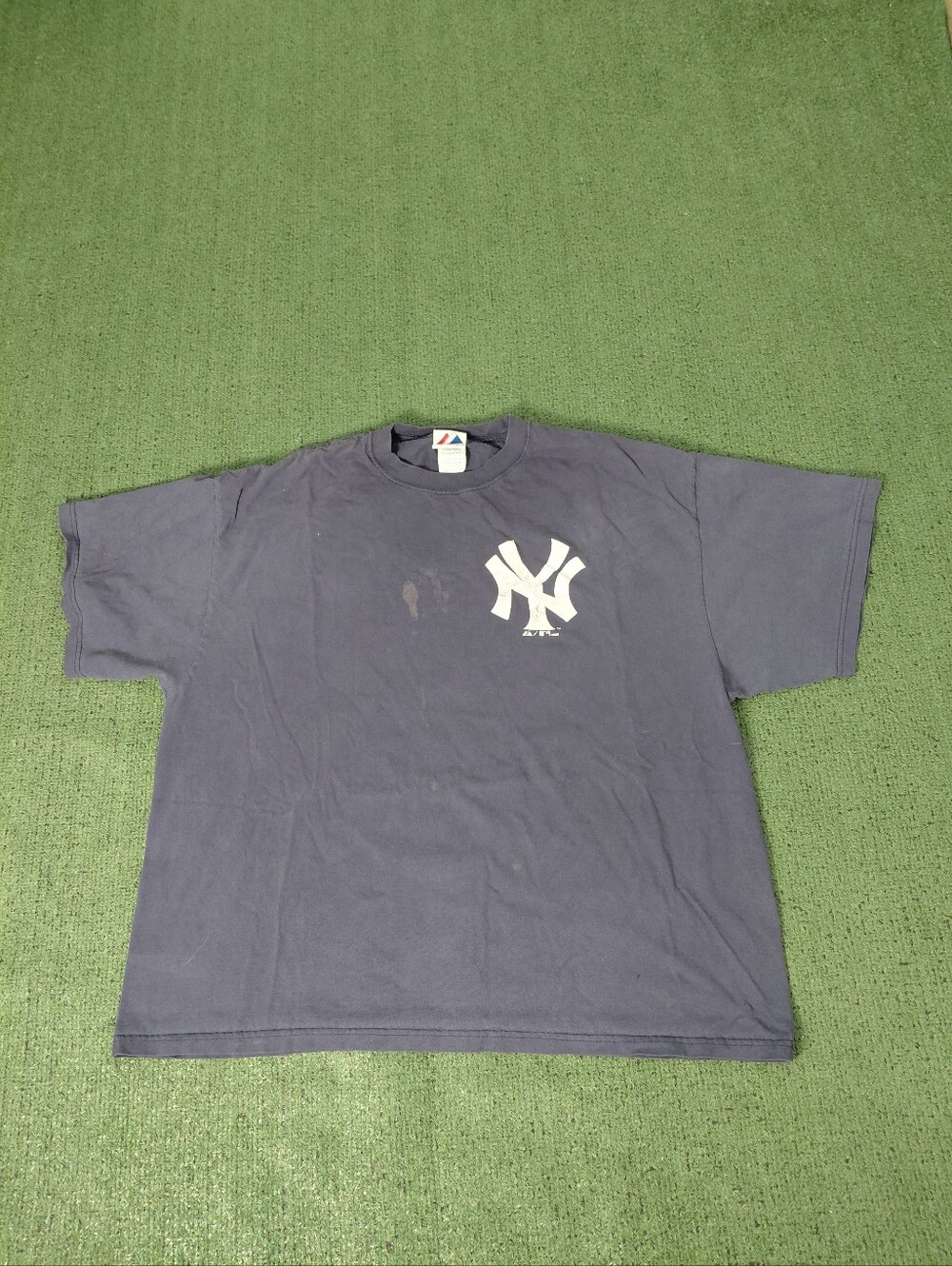 Vintage 2008 Majestic New York Yankees MLB Baseball Y2K T Shirt Sz XXL